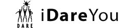 Logo for "idareyou" med stiliseret tekst og et tårnlignende ikon over bogstavet 'i'.