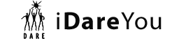 Logo for "idareyou" med stiliseret tekst og et tårnlignende ikon over bogstavet 'i'.
