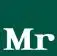Logo af mr. porter, med en hvid "mr" initial inde i en mørkegrøn firkant med afrundede hjørner.