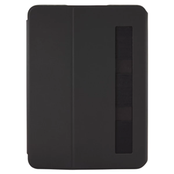 Et sort Case Logic Snapview etui med et lukket frontcover og et elastikbånd på siden til iPad Air 10.9" eller iPad Pro 11".