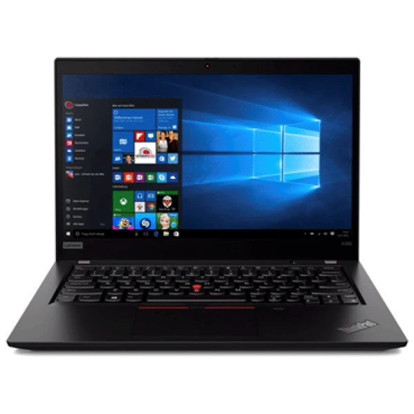 En lenovo Thinkpad-laptop åbner og viser Windows 10-startmenuen på skærmen.