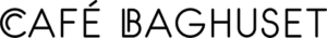 Logo af café baghuset med stiliseret, elegant typografi i mørkegrøn.