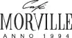 Logo for morville, med navnet med store bogstaver med "anno 1994" under og en kursiv signatur ovenfor.