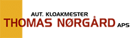 Logo med teksten "Thomas Nørgård" med røde store bogstaver på gul og sort baggrund, der minder om et professionelt telefonsystem design.