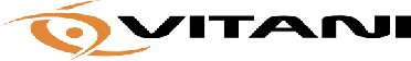 Logo af Vitani, med et abstrakt, orange øjendesign til venstre og "VITANI" med fede, sorte bogstaver til højre. Dette moderne emblem nikker subtilt til et banebrydende telefonsystem, der inkarnerer innovation og klarhed.