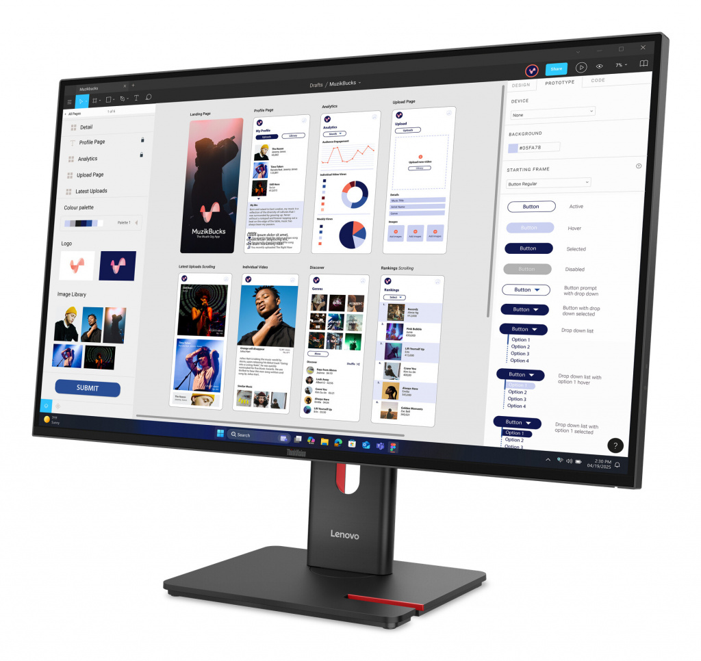 Lenovo ThinkVision T32UD-40 computerskærm 80 cm (31.5") 3840 x 2160 pixel 4K Ultra HD LCD Sort 3 Lenovo ThinkVision T32UD-40 computerskærm 80 cm (31.5") 3840 x 2160 pixel 4K Ultra HD LCD Sort - Billede 3
