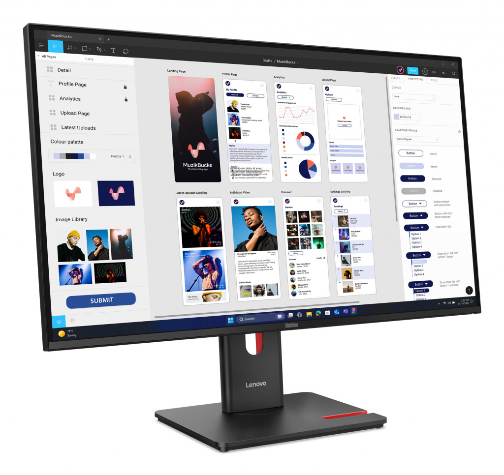 Lenovo ThinkVision T32UD-40 computerskærm 80 cm (31.5") 3840 x 2160 pixel 4K Ultra HD LCD Sort 4 Lenovo ThinkVision T32UD-40 computerskærm 80 cm (31.5") 3840 x 2160 pixel 4K Ultra HD LCD Sort - Billede 4