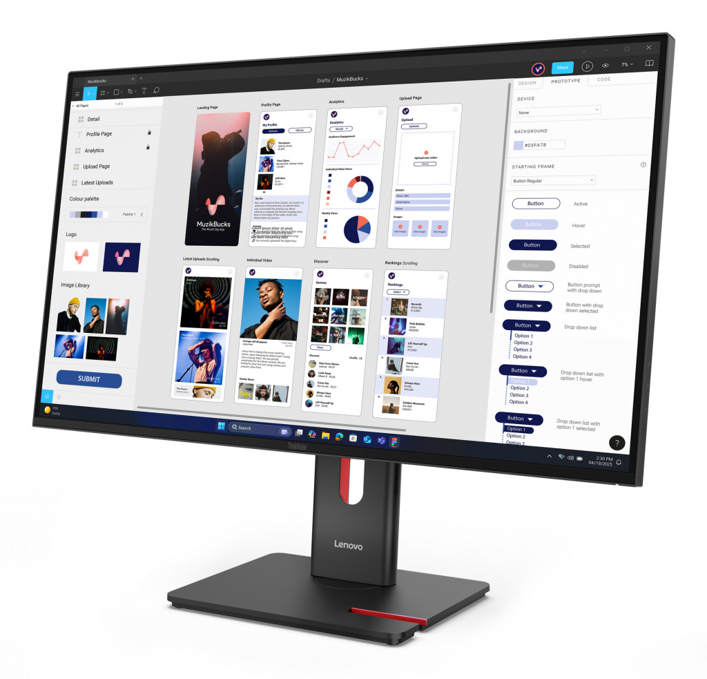 Lenovo ThinkVision T32UD-40 computerskærm 80 cm (31.5") 3840 x 2160 pixel 4K Ultra HD LCD Sort 11 Lenovo ThinkVision T32UD-40 computerskærm 80 cm (31.5") 3840 x 2160 pixel 4K Ultra HD LCD Sort - Billede 11