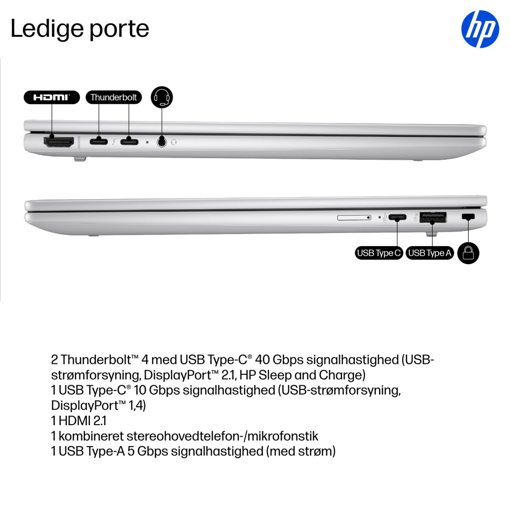 HP EliteBook X G1i Next Gen AI PC Copilot+ PC Intel Core Ultra 7 258V Laptop 35,6 cm (14") WUXGA 32 GB LPDDR5x-SDRAM 512 GB SSD 7 HP EliteBook X G1i Next Gen AI PC Copilot+ PC Intel Core Ultra 7 258V Laptop 35,6 cm (14") WUXGA 32 GB LPDDR5x-SDRAM 512 GB SSD - Billede 7
