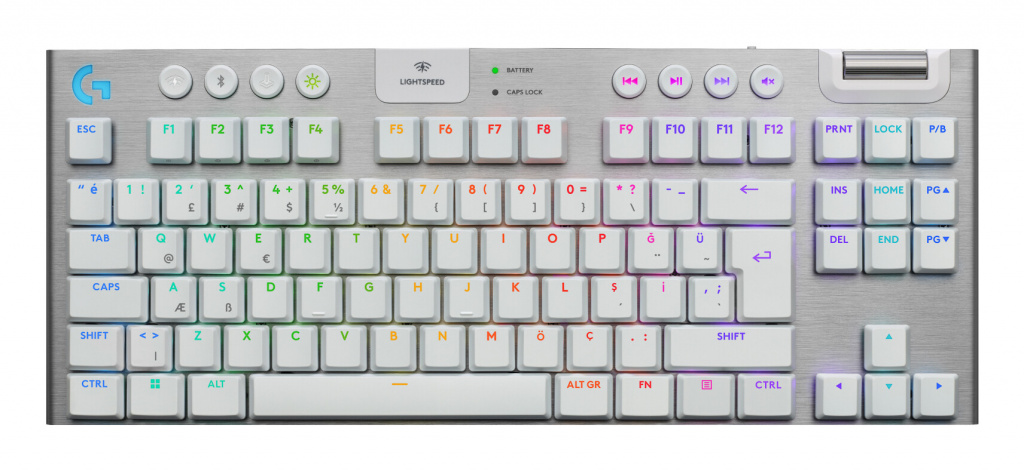 Logitech G G915 X Lightspeed tastatur Spil USB + RF Wireless + Bluetooth QWERTY US International Hvid 1 Logitech G G915 X Lightspeed tastatur Spil USB + RF Wireless + Bluetooth QWERTY US International Hvid